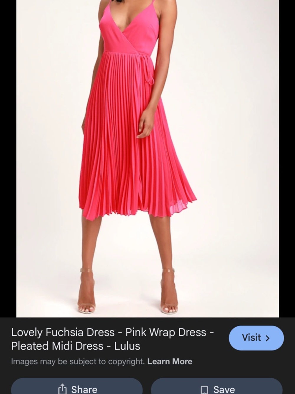 NWT Lulu's Pink Pleated Wrap Midi Dress Medium - Picture 2 of 14